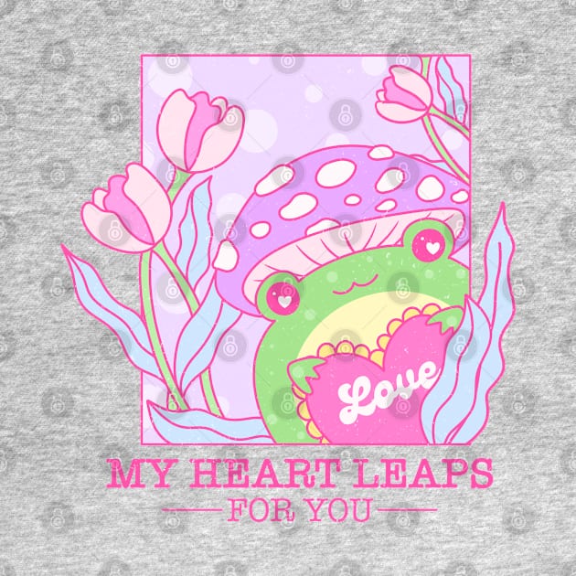 My Heart Leaps For You. Frog In Love. Happy Valentines Day by Pop Cult Store